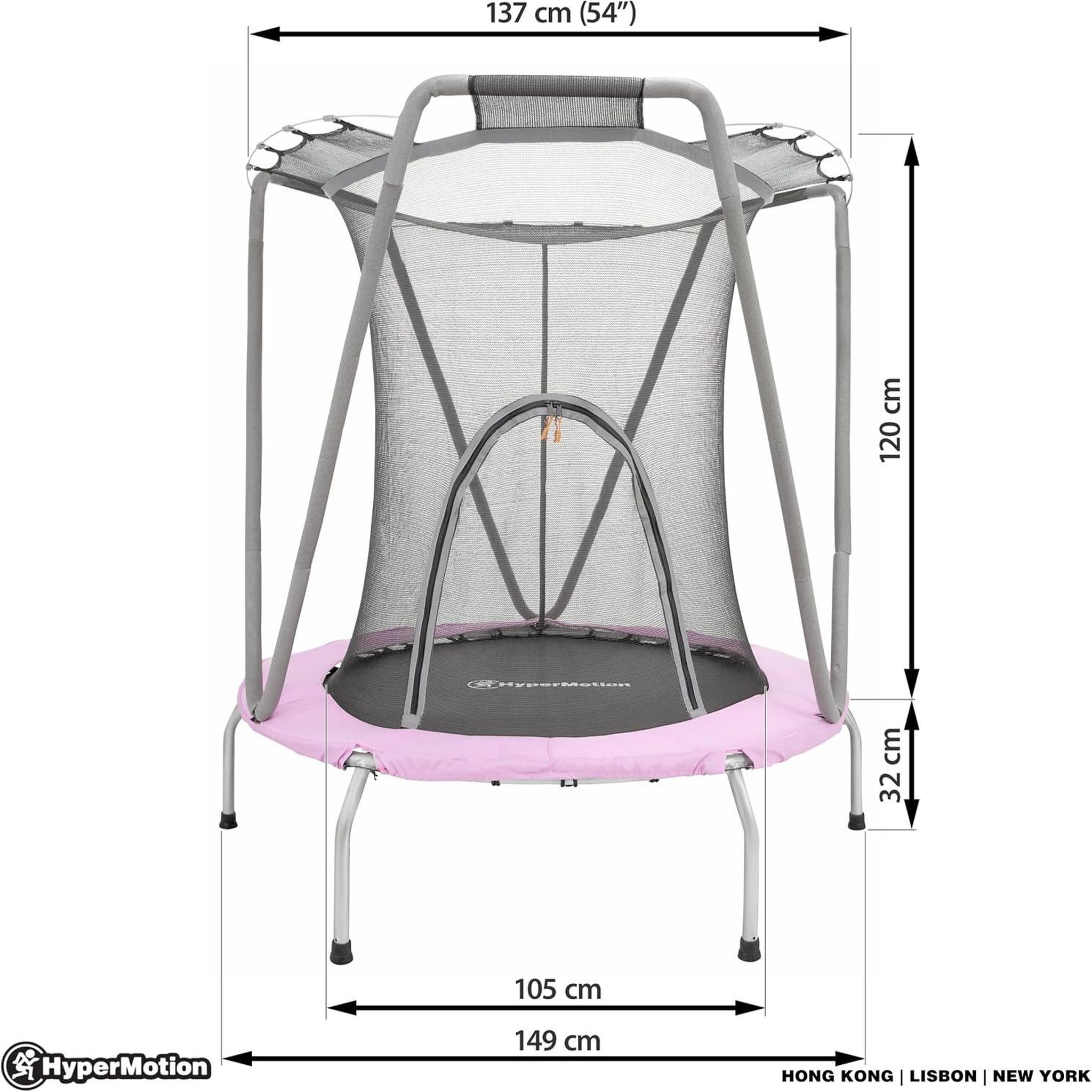 Voir la diapositive 4 : HYPERMOTION Trampoline Enfant avec Filet de Sécurité Diamètre 137cm HyperMotion - 3-8 ans jusqu'à 25 Kg
