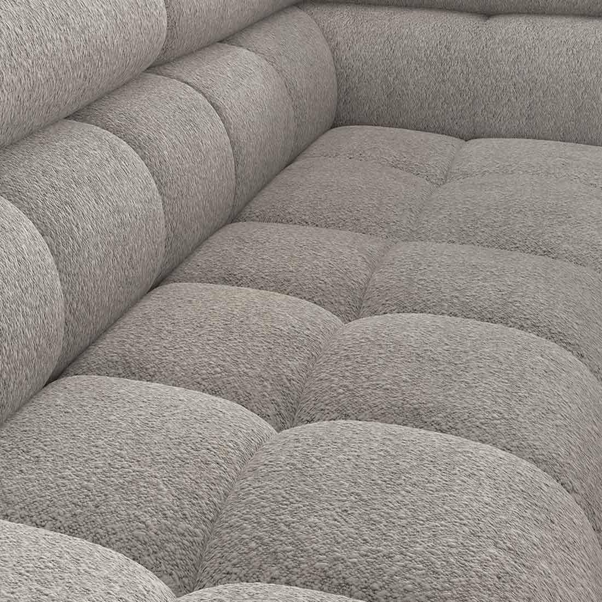 Voir la diapositive 6 : BEST MOBILIER Elisa - canapé d'angle droit 5 places convertible avec coffre et têtières réglables en tissu bouclette