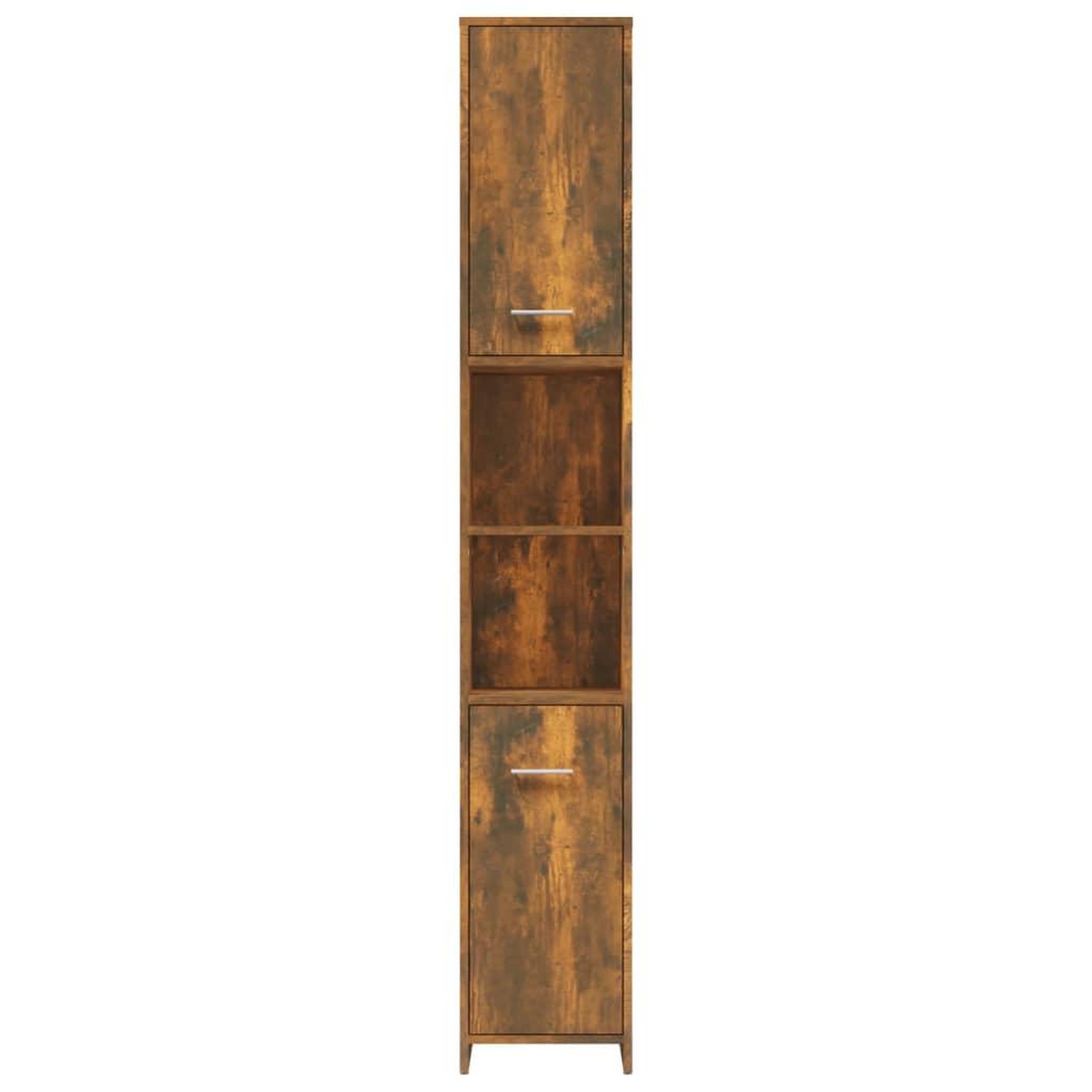 Voir la diapositive 3 : VIDAXL Armoire de bain Chene fume 30x30x183,5 cm Bois d'ingenierie