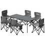 Voir la diapositive 1 : OUTSUNNY Ensemble table et chaise camping - table pliante camping avec 6 chaises rangements sacs de transport gris