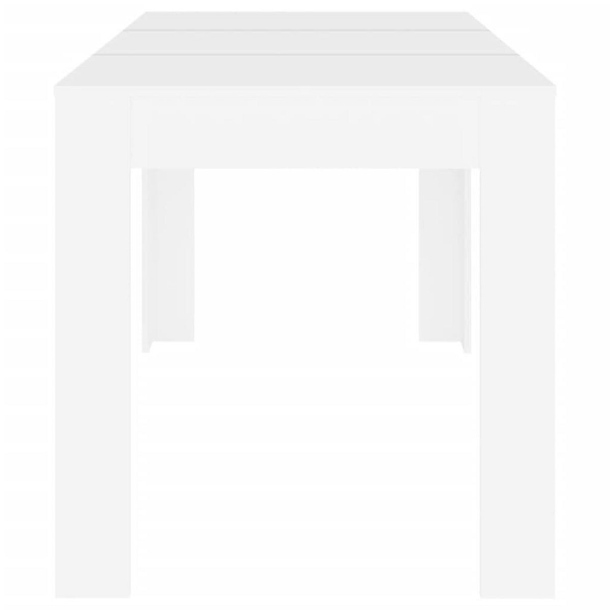 VIDAXL Table a manger Blanc 140x74,5x76 cm Bois d'ingenierie