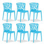 Voir la diapositive 1 : HomeStyle4U Chaise de jardin lot 6 chaises bleu