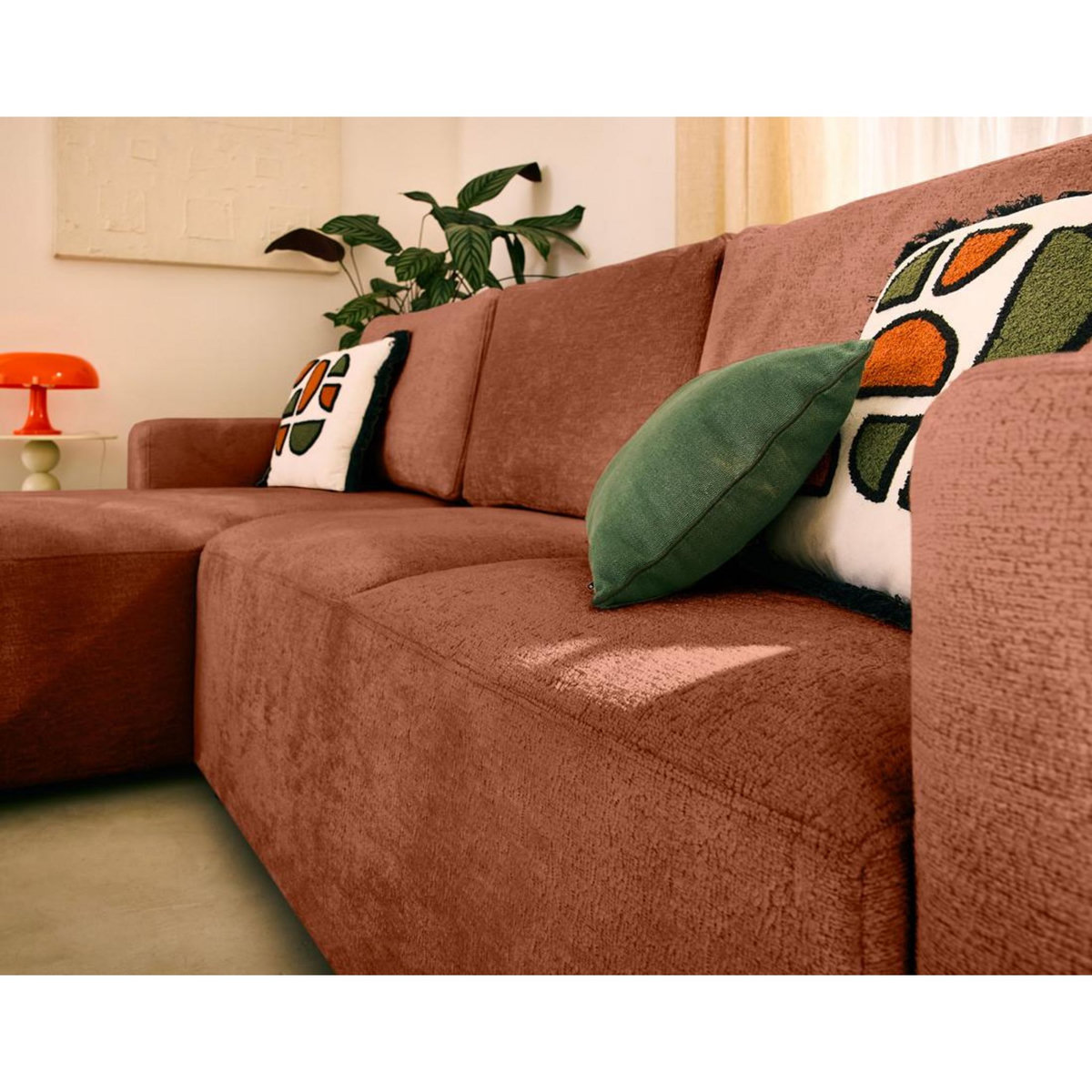 LISA DESIGN Livy - canapé d'angle réversible 4 places convertible avec coffre en velours texturé