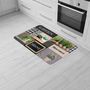 Voir la diapositive 2 : Paris Prix Tapis de Cuisine Mousse  Green Bistrot  45x75cm Multicolore