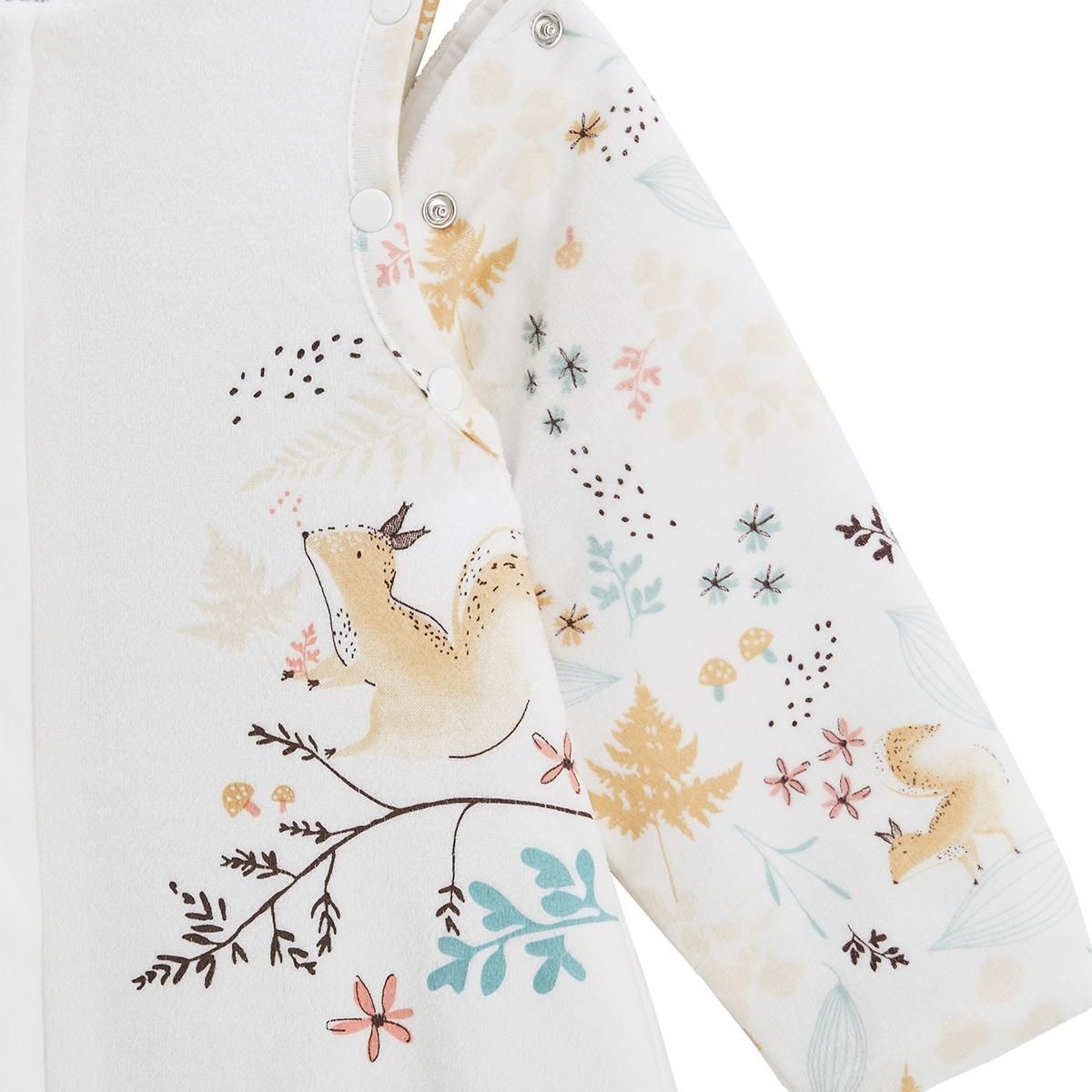 Petit Béguin Turbulette d'hiver en velours avec pieds retroussables et manches amovibles Bloom