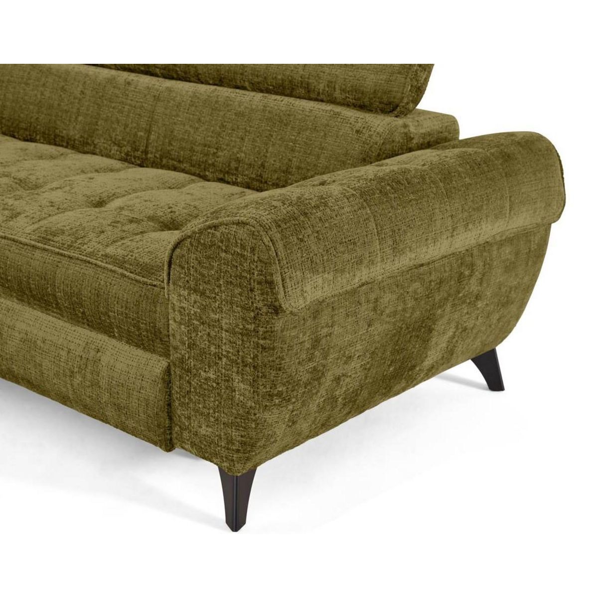 LISA DESIGN Marlo - canapé d'angle gauche 5 places convertible avec coffre et têtières en velours texturé