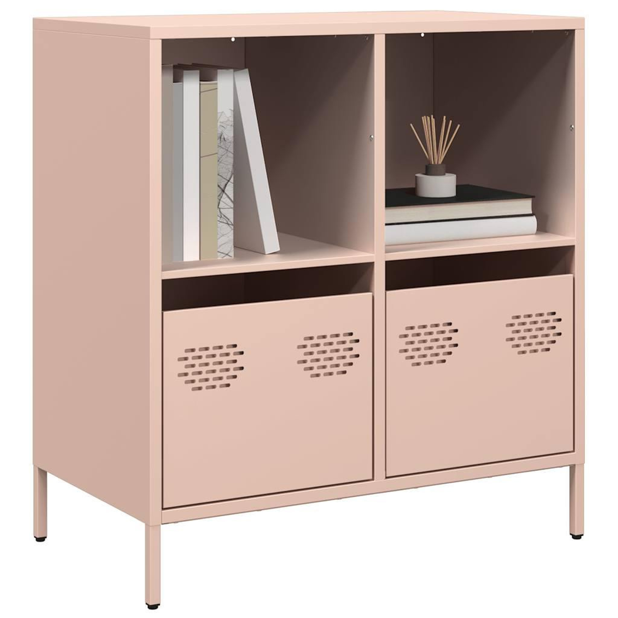 VIDAXL Buffet rose 68x39x73,5 cm acier lamine a froid