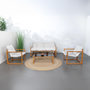 Voir la diapositive 3 : CONCEPT USINE Salon de jardin 5 places contemporain marron et coussins beiges RABAT