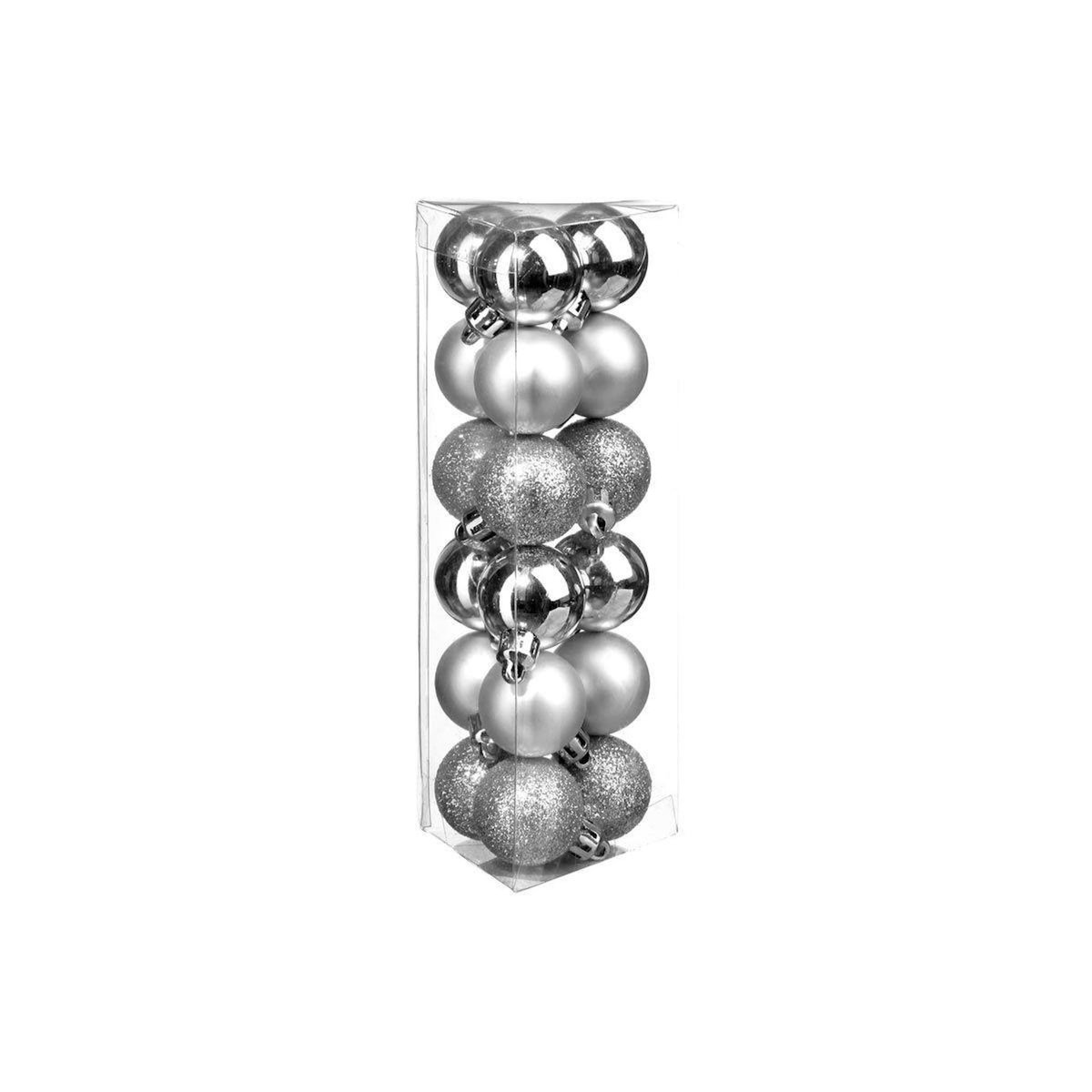 FEERIC LIGHT & CHRISTMAS Lot de 18 Boules de Noël  Colorama  3cm Argent