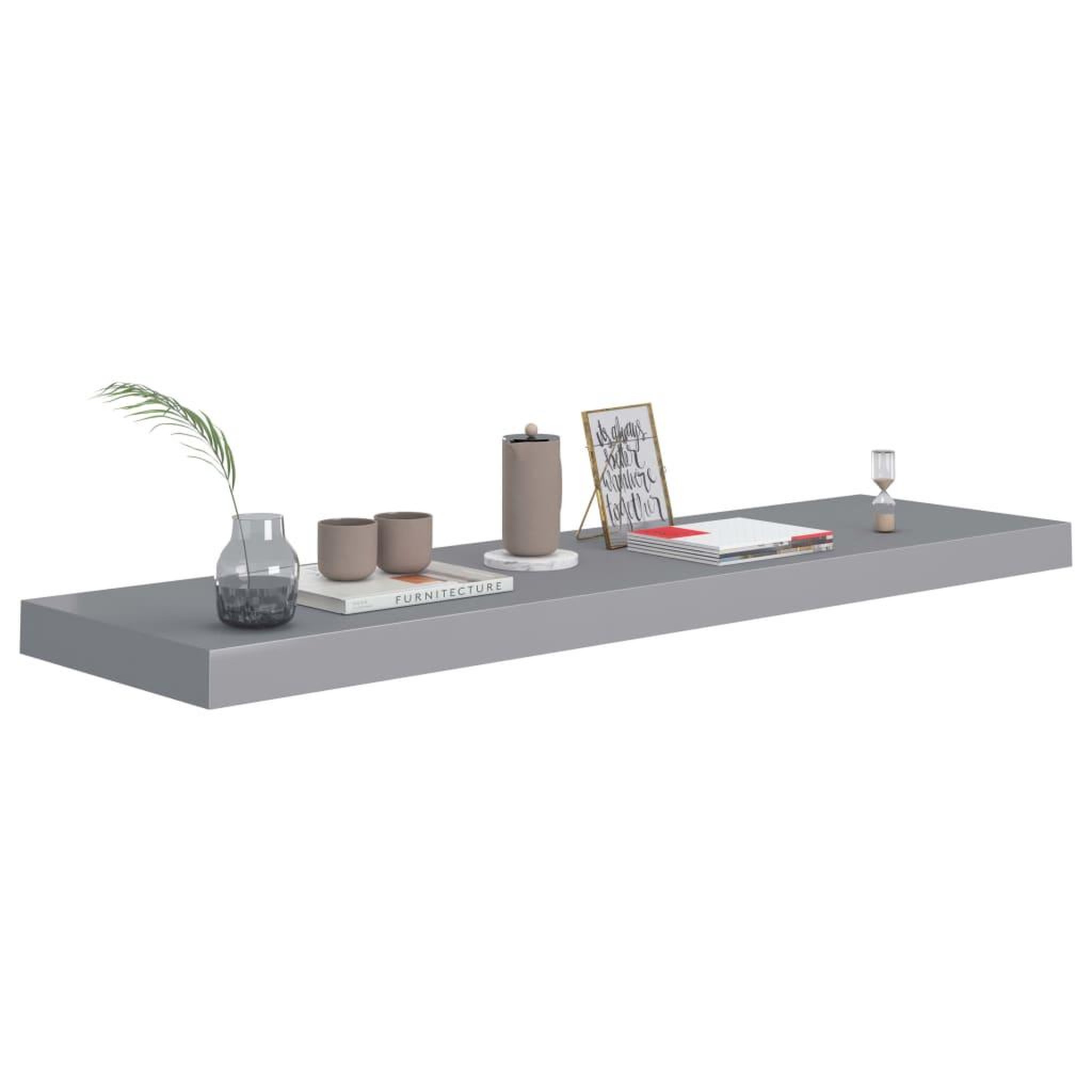 Voir la diapositive 3 : VIDAXL Etagere murale flottante gris 90x23,5x3,8 cm MDF