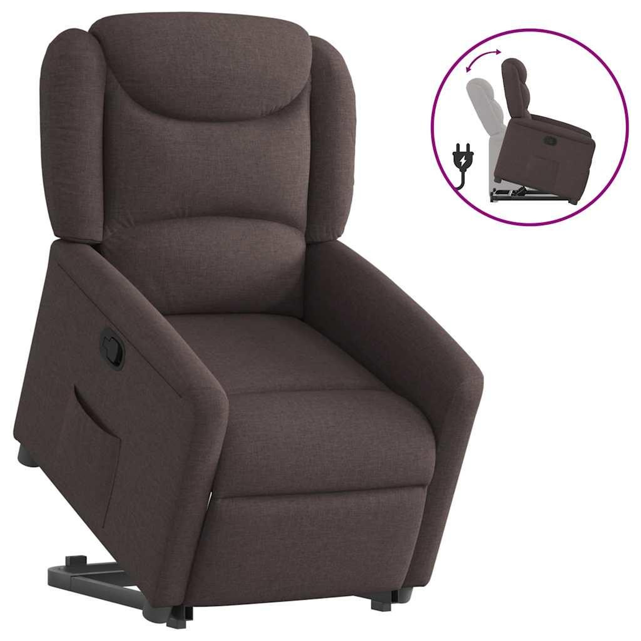VIDAXL Fauteuil inclinable marron fonce tissu