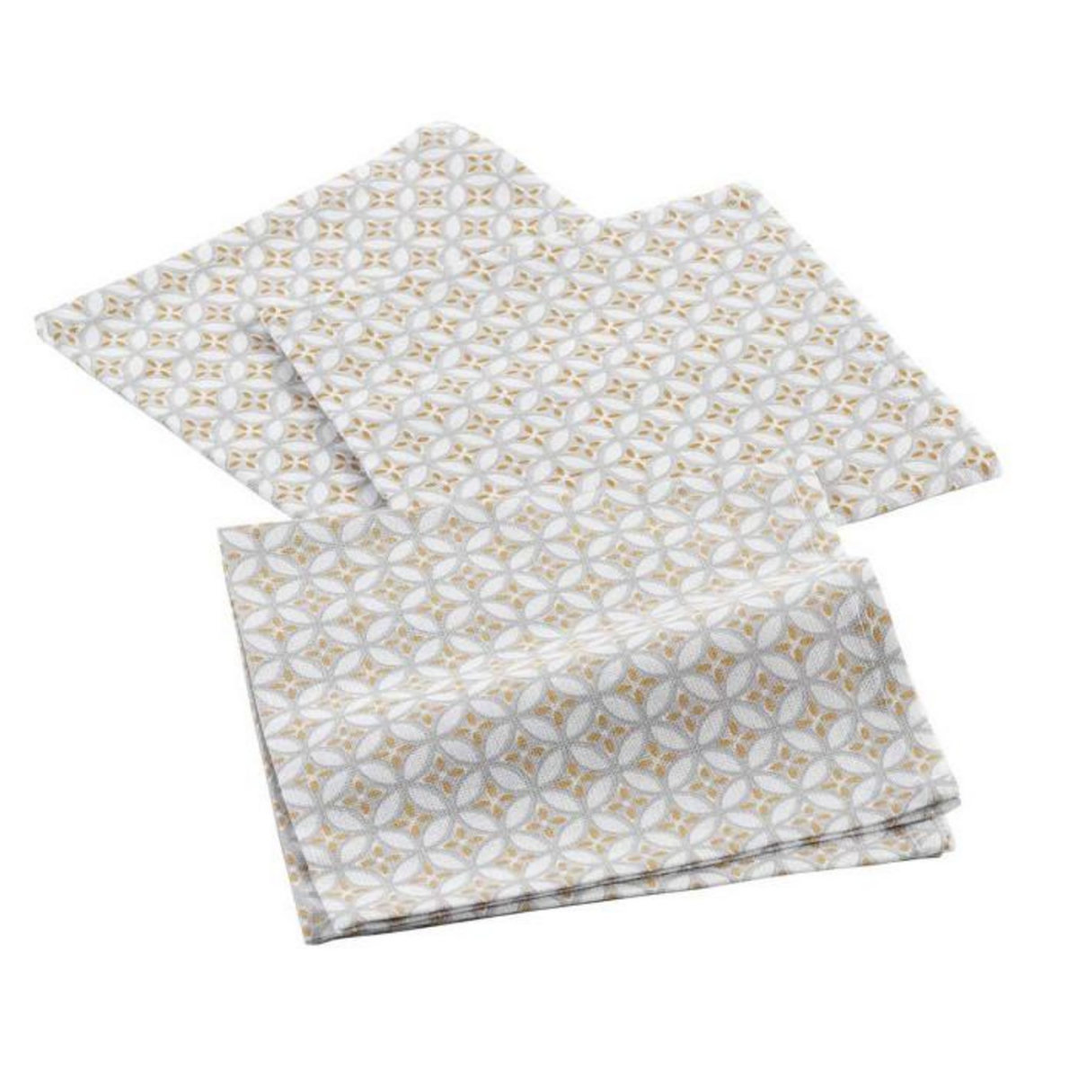 Paris Prix Lot de 3 Serviettes de Table  Azelia  40x40cm Gris
