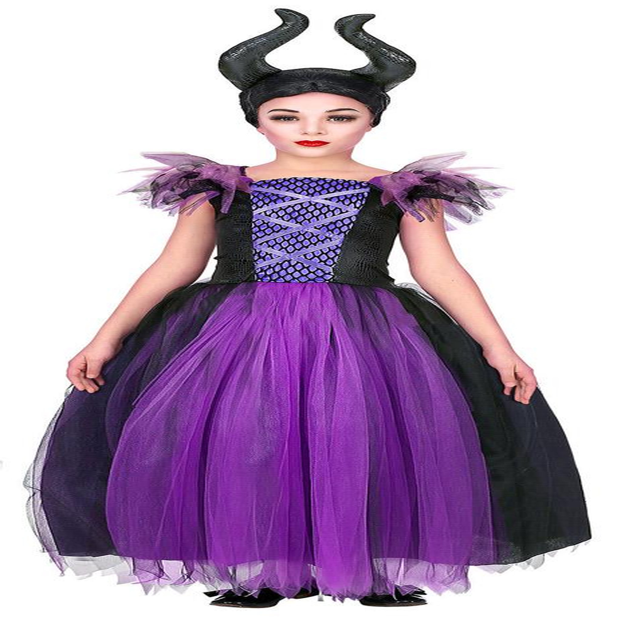 WIDMANN Déguisement Maléfique - Fille - 8/10 ans (128 à 140 cm)