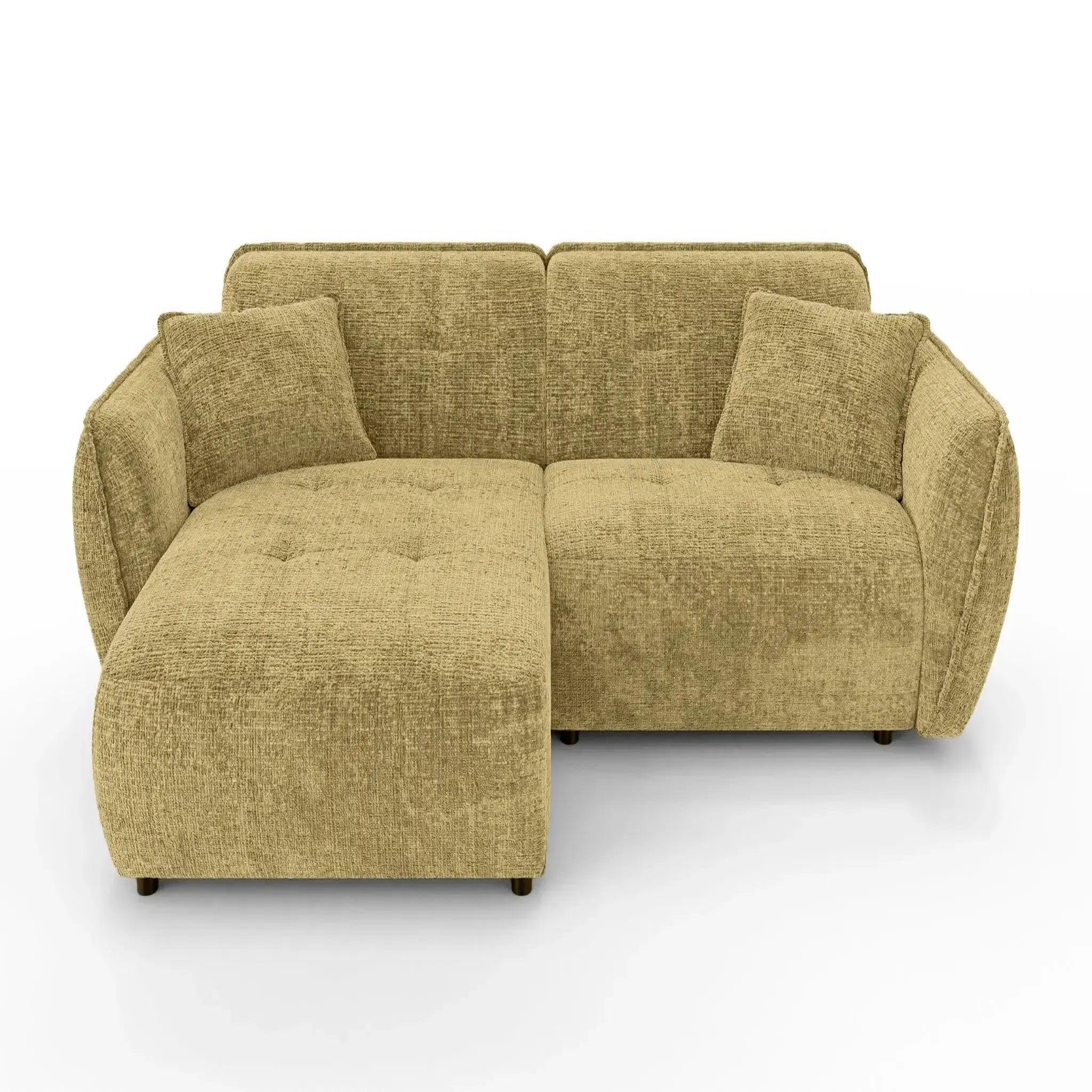Voir la diapositive 1 : CASANOVA PARIS Mona - canapé d'angle tissu chenille 4 places droit
