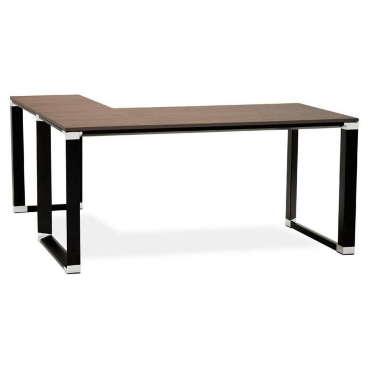 Paris Prix Bureau d'Angle Design  Hovik  160cm Noyer & Noir