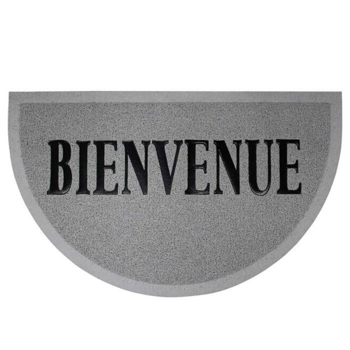 Paris Prix Tapis d'Entrée Demi-Lune  Maison  45x75cm Gris & Noir