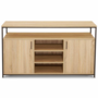 Voir la diapositive 3 : ID MARKET Buffet 140 cm DETROIT 2 portes et 3 étagères design industriel