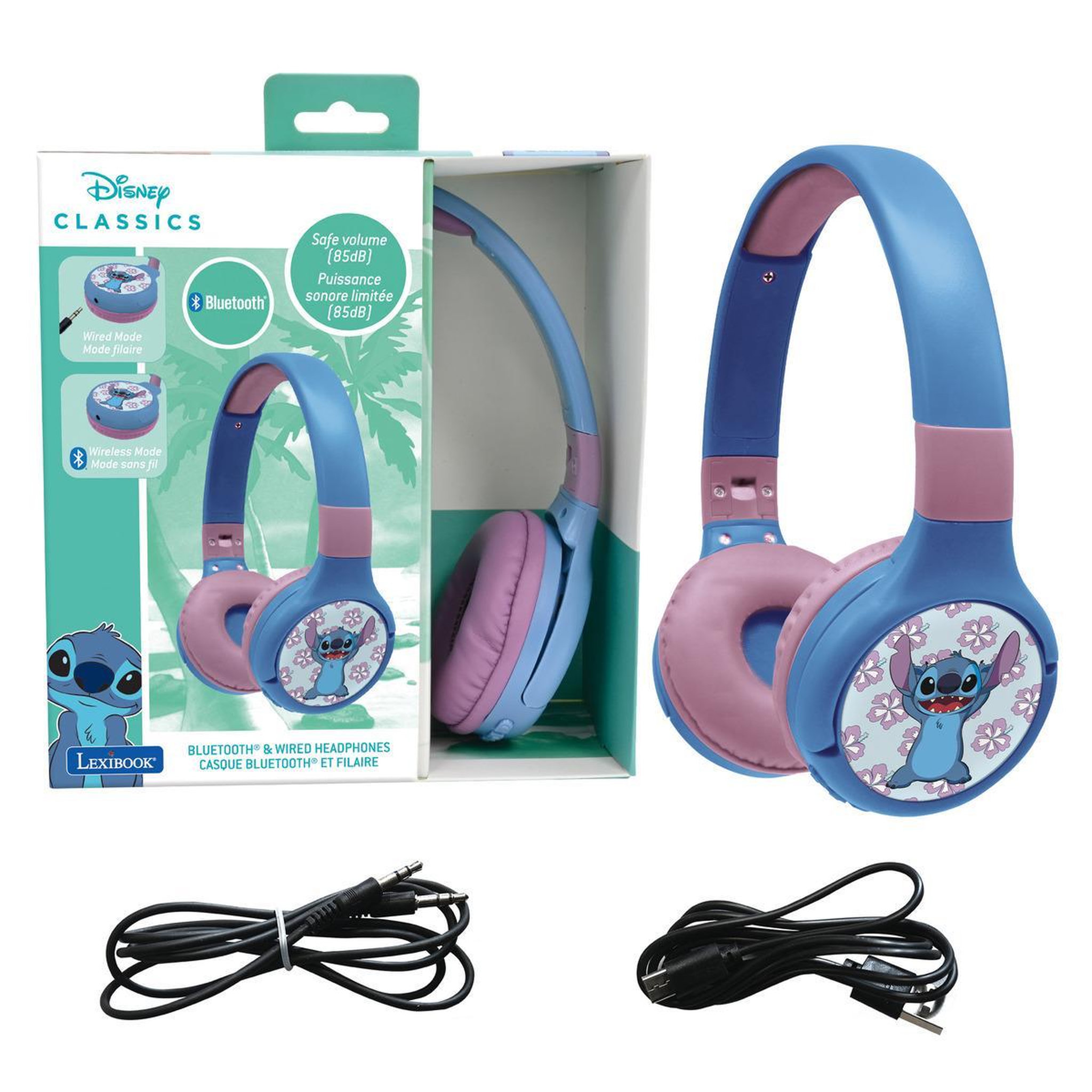 Voir la diapositive 3 : Lexibook Casque 2 en 1 Stitch Bluetooth et Filaire avec limitation de son
