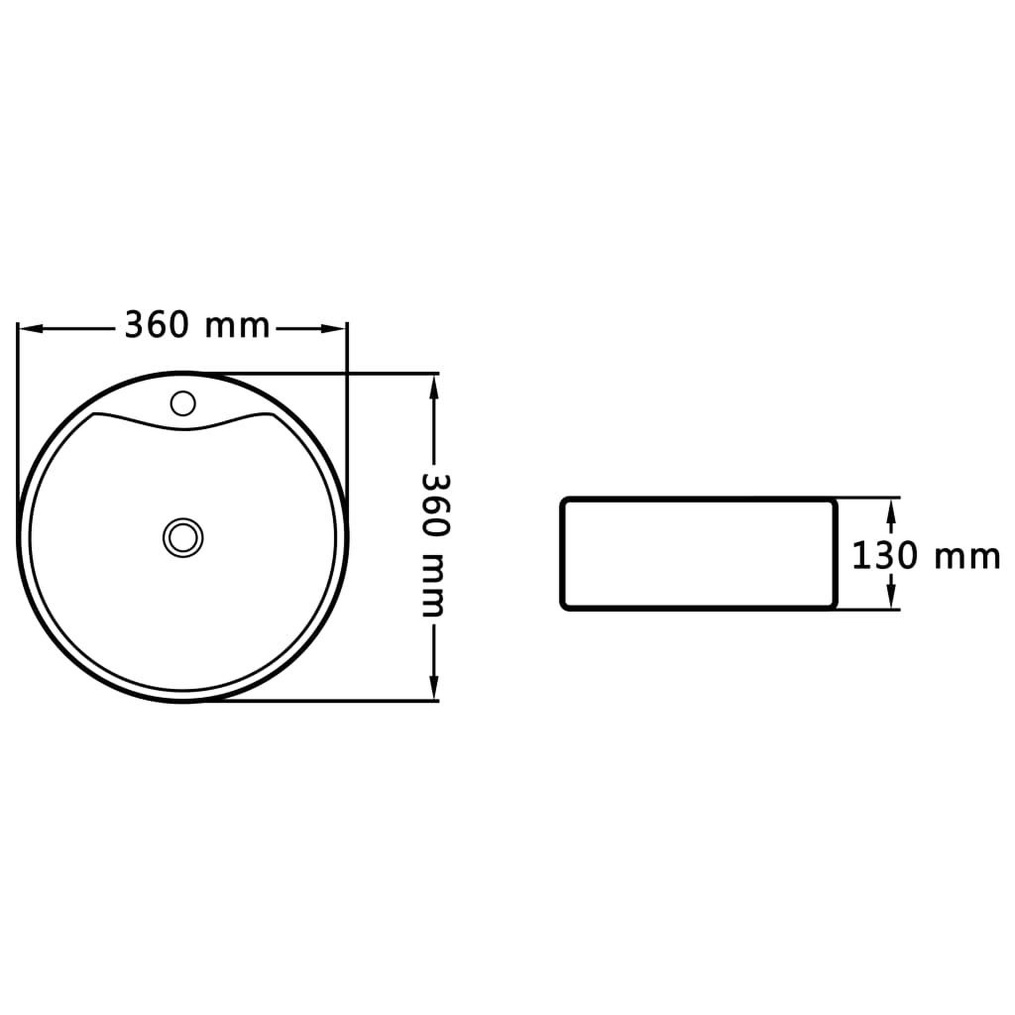 Voir la diapositive 6 : VIDAXL Lavabo avec trop-plein 36x13 cm Ceramique Blanc