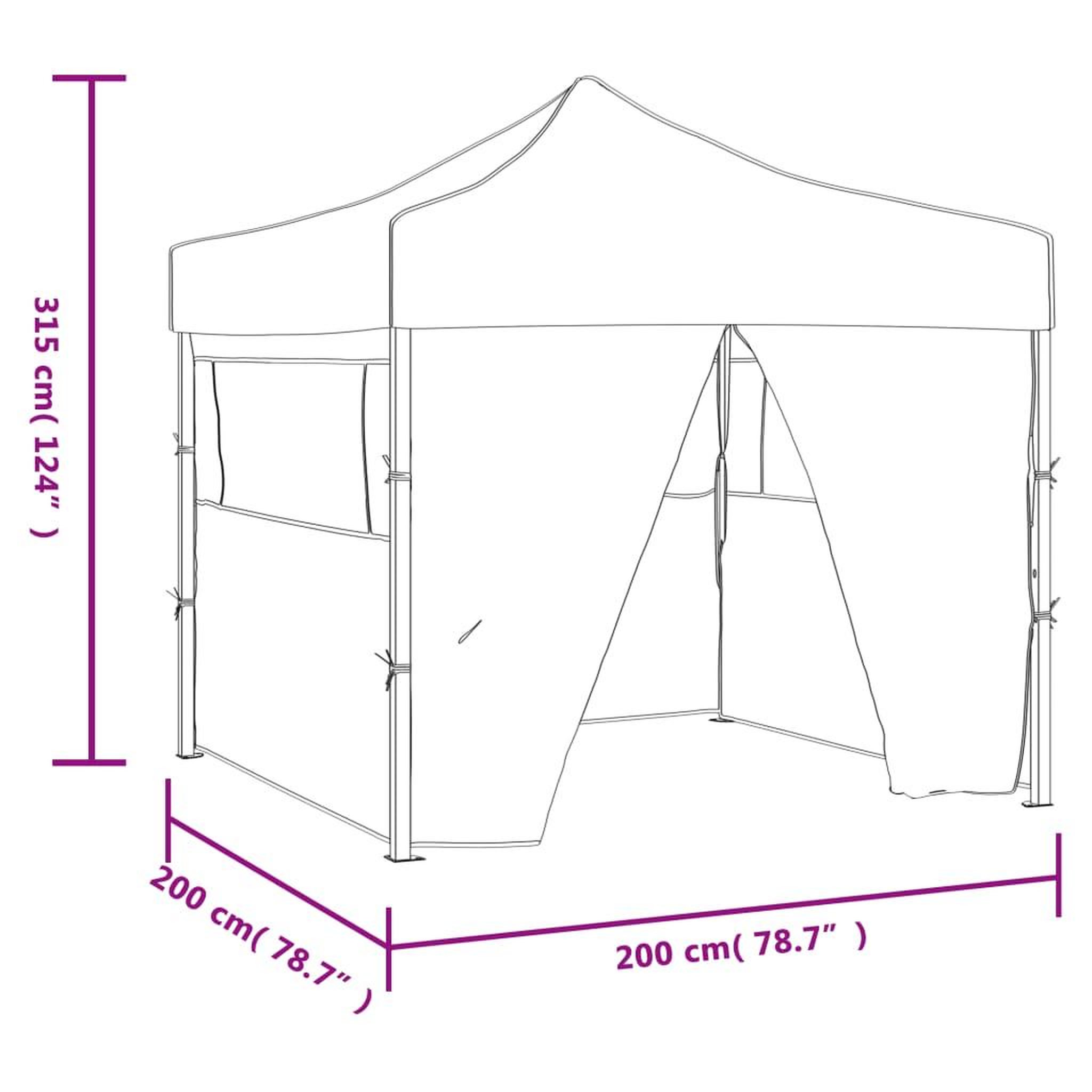 Voir la diapositive 6 : VIDAXL Tente de reception pliable avec 4 parois 2x2 m Acier Bleu