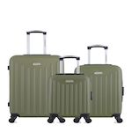 AMERICAN TRAVEL AMERICAN TRAVEL - Lot de 3 - Valise weekend, valise cabine et valise cabine XXS BROOKLYN. Coloris disponibles : Noir, Beige, Rose, Bleu, Gris