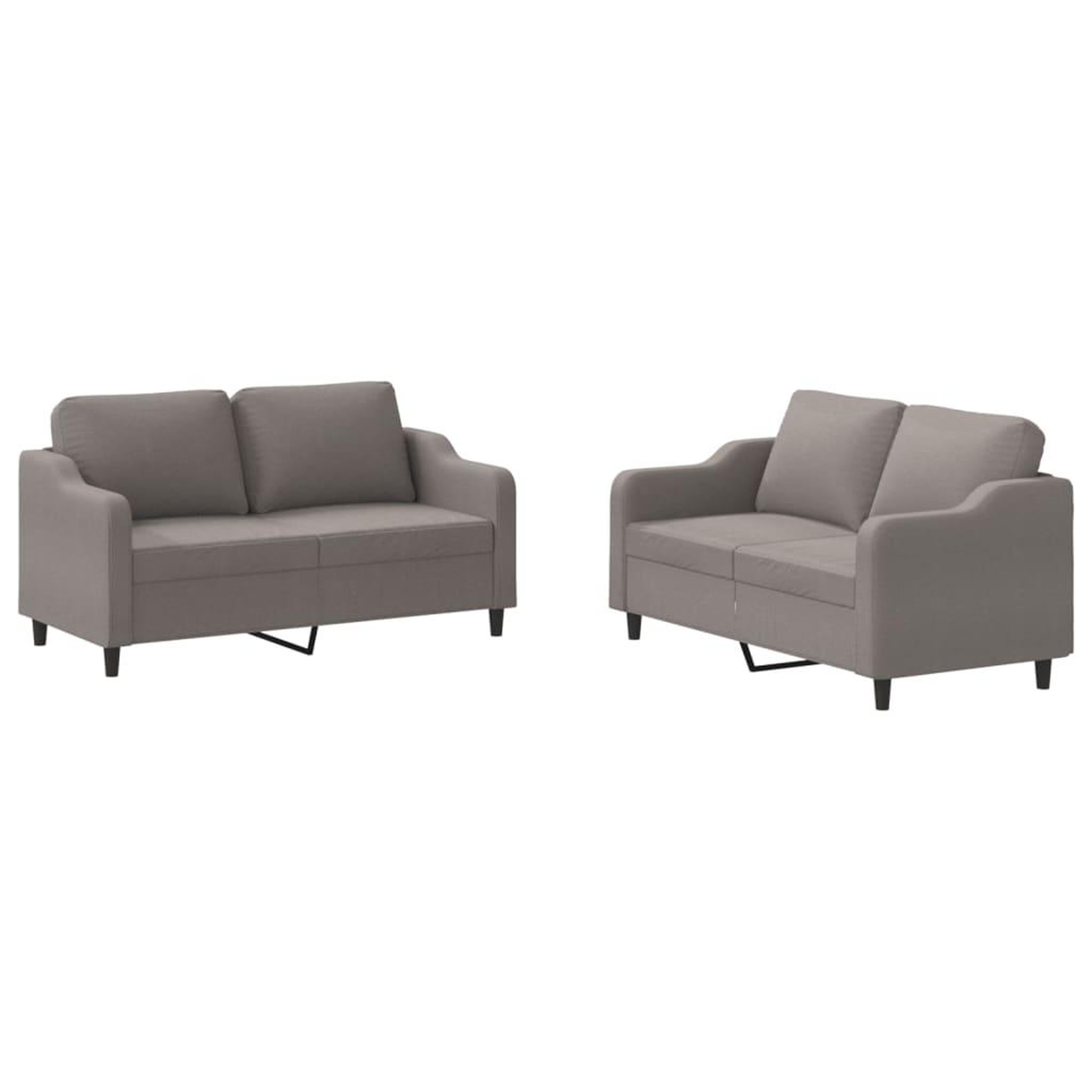 Voir la diapositive 2 : VIDAXL Ensemble de canapes 2 pcs avec coussins Taupe Tissu