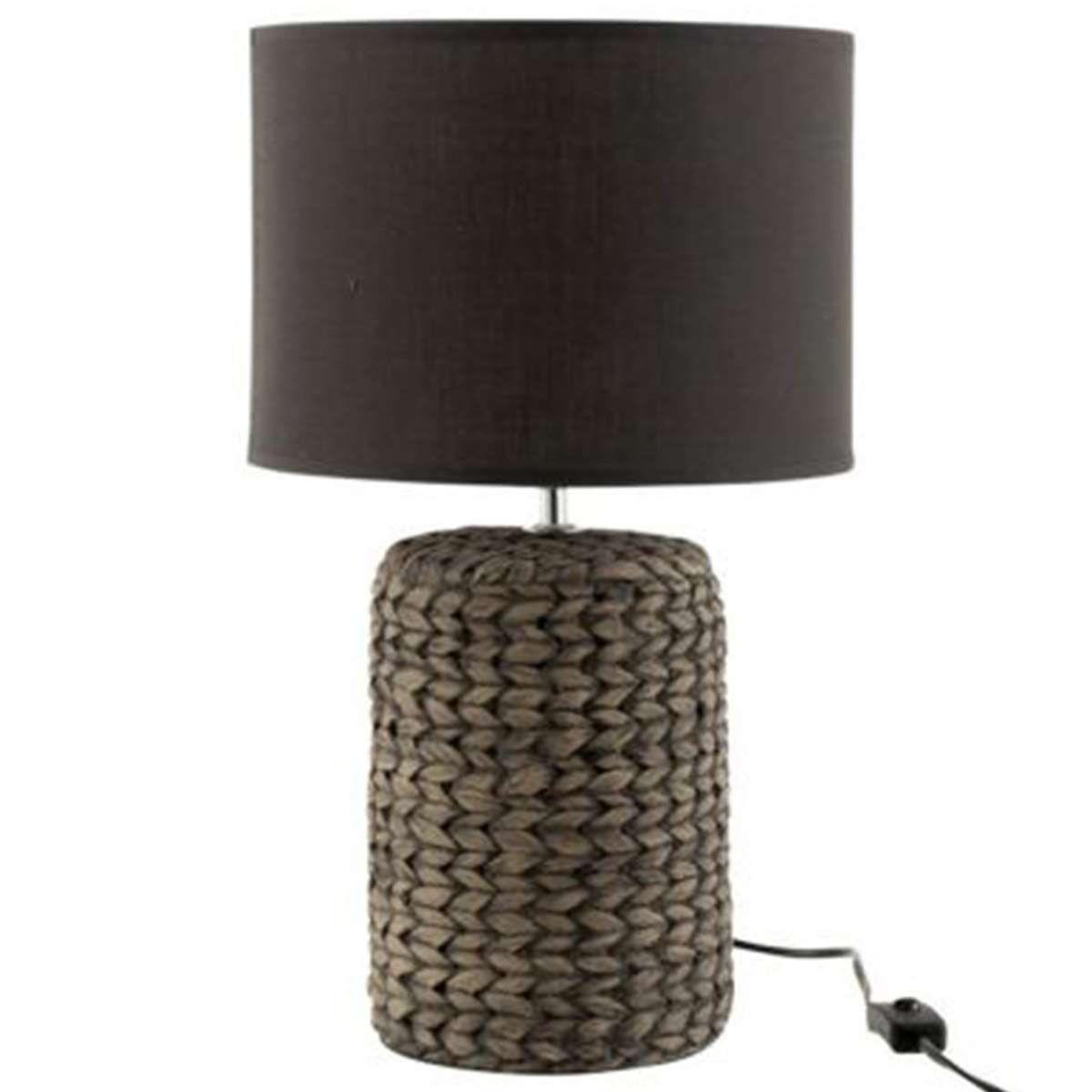 Voir la diapositive 1 : J-LINE Lampe à poser béton & coton  scratch  46cm gris