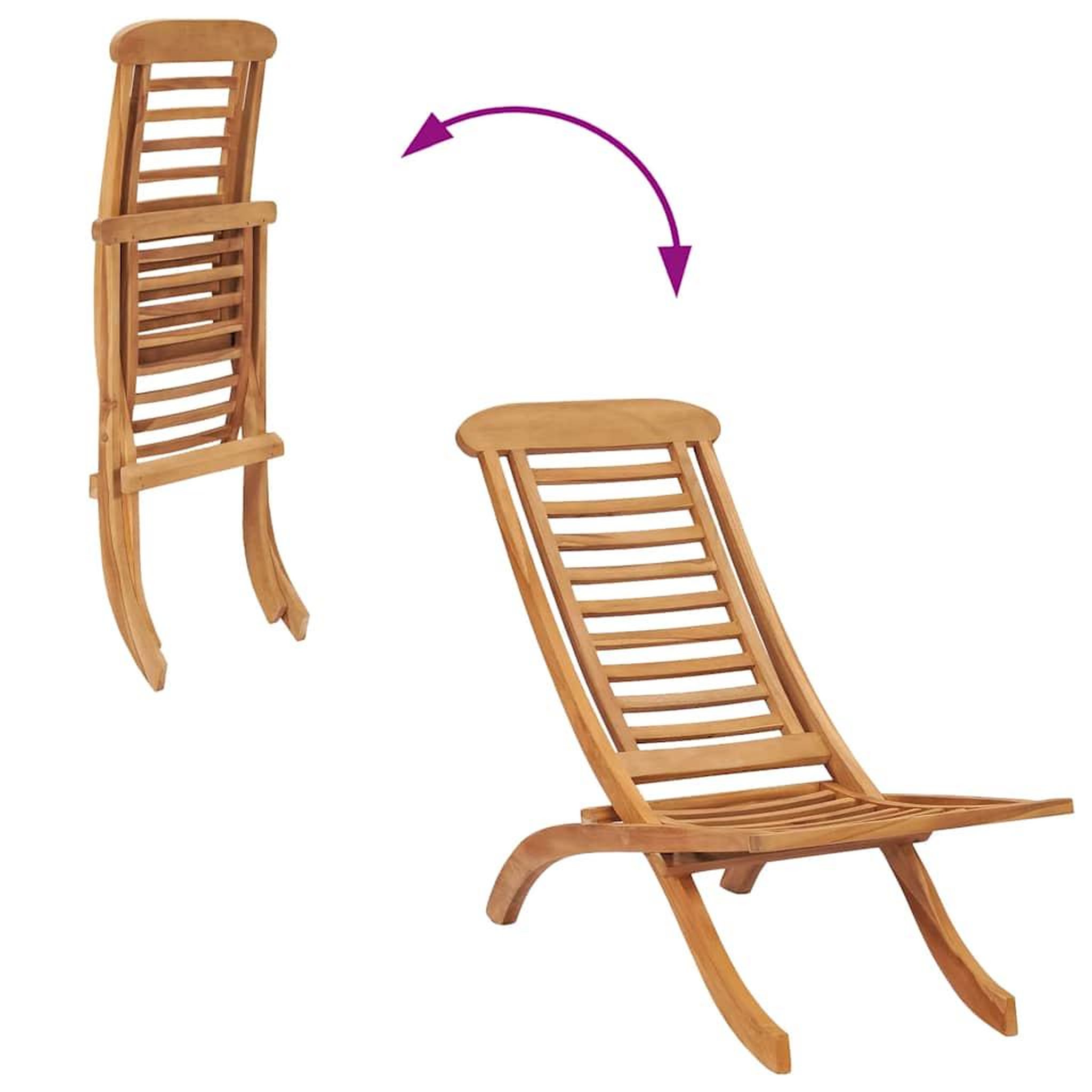 Voir la diapositive 5 : VIDAXL Chaise pliante 50x90x69 cm en bois massif de teck