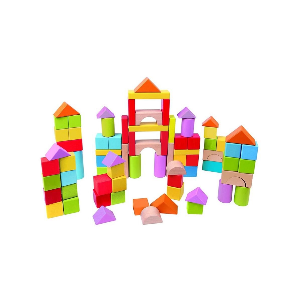 Hape Baril de 100 cubes en bois pour enfants - Jouet éducatif