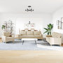 Voir la diapositive 3 : VIDAXL Ensemble de canapes 3 pcs avec coussins decoratifs creme tissu