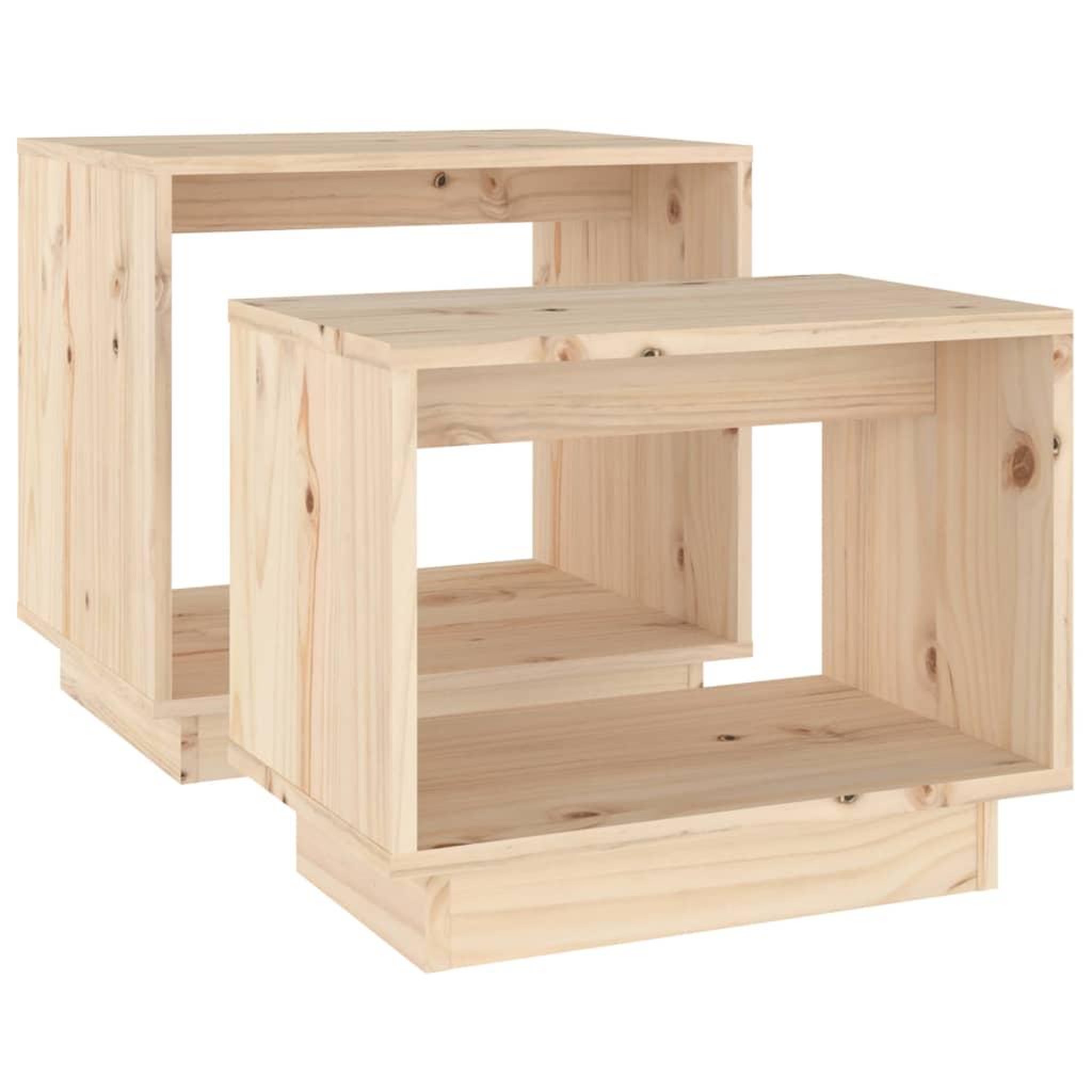 Voir la diapositive 5 : VIDAXL Tables basses gigognes 2 pcs Bois de pin massif