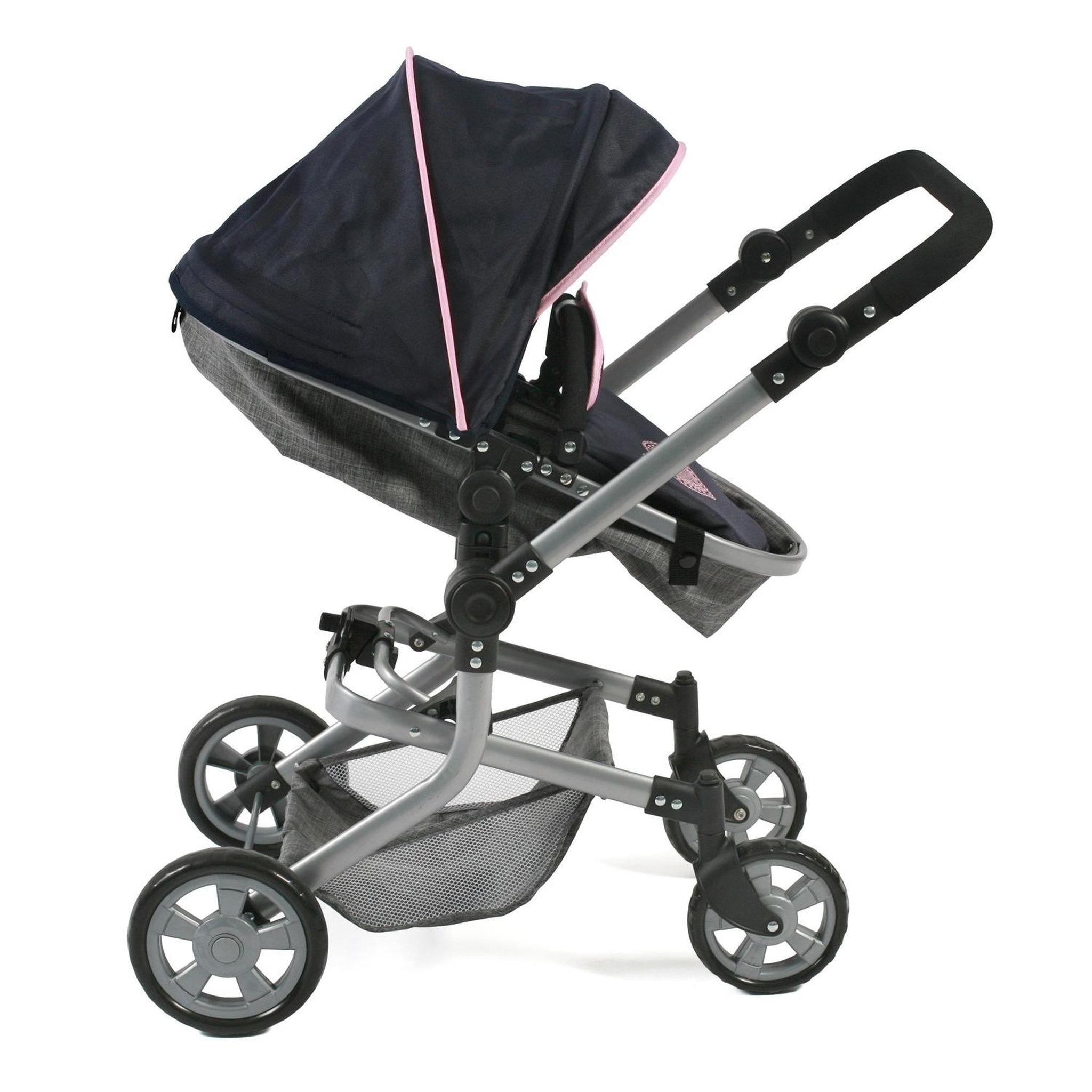 Voir la diapositive 5 : BAYER CHIC 2000 Poussette combinée Mika, gris - bleu foncé