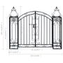 Voir la diapositive 6 : VIDAXL Portillon ornemental de jardin Fer forge 122x20,5x100 cm