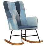 VIDAXL Chaise a bascule Denim Bleu Toile patchwork