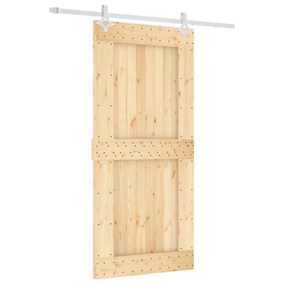 VIDAXL Porte coulissante et kit de quincaillerie 95x210 cm pin massif