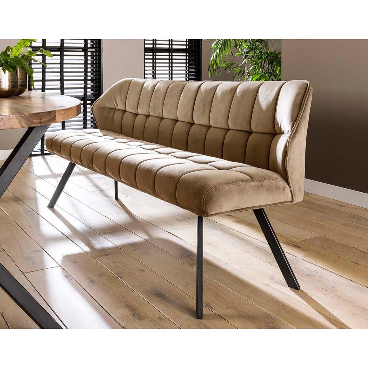 LISA DESIGN Neela - banc de table - en velours - 3 personnes