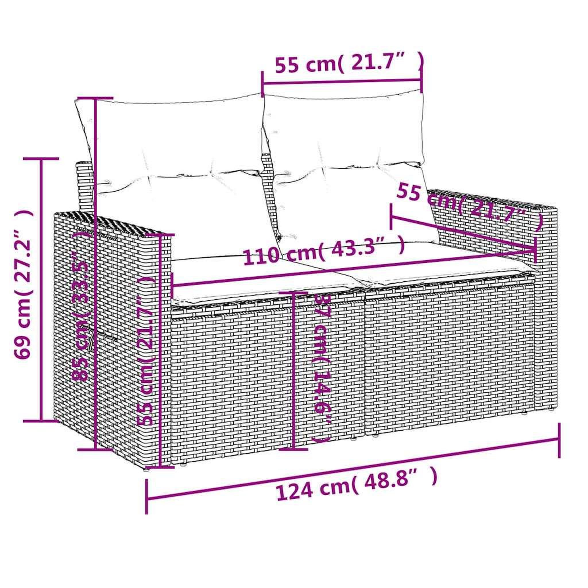 Voir la diapositive 6 : VIDAXL Salon de jardin 4 pcs avec coussins gris clair resine tressee