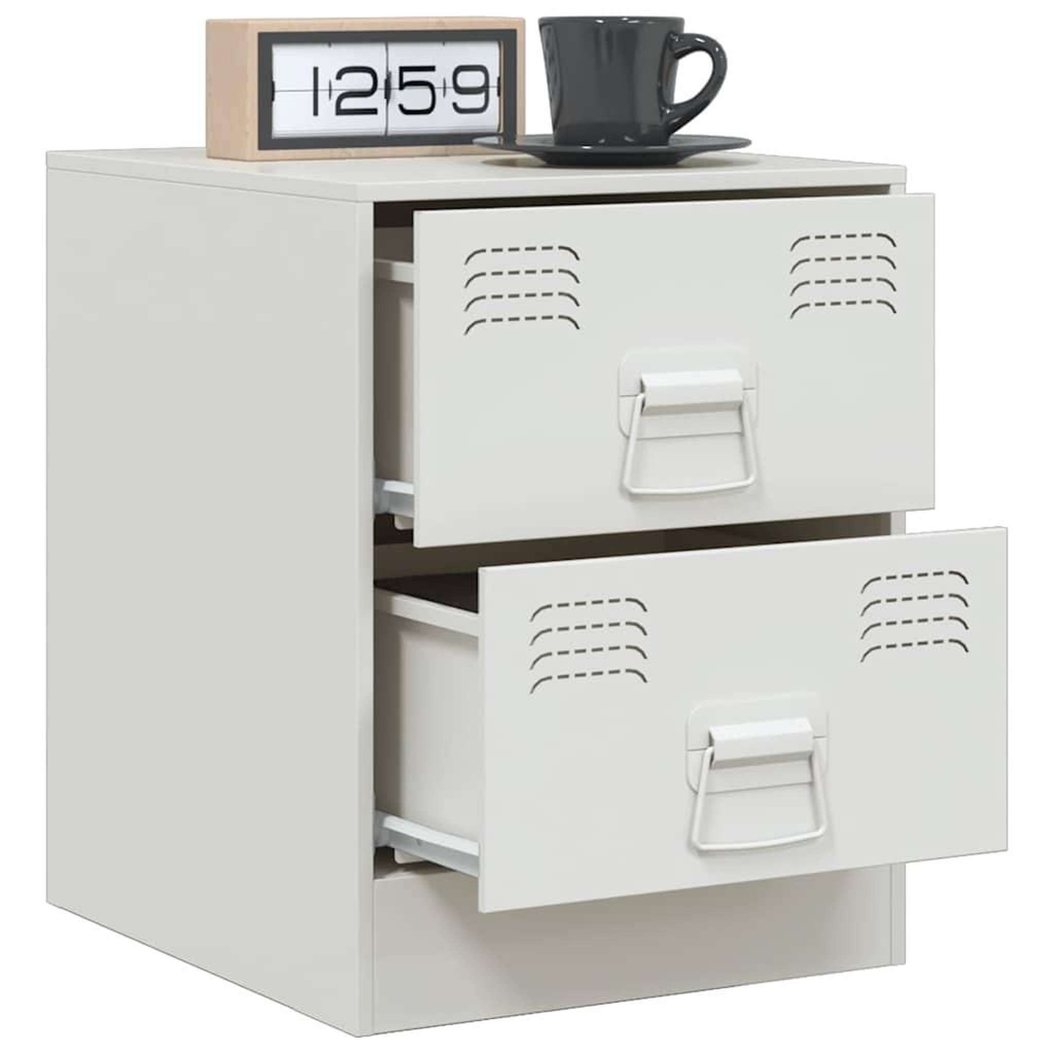 Voir la diapositive 5 : VIDAXL Table de chevet blanc 34,5x39x44 cm acier