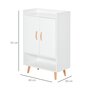 Voir la diapositive 3 : HOMCOM Meuble à chaussures scandinave placard 2 portes 4 étagères pieds effilés inclinés bois massif panneaux particules blanc