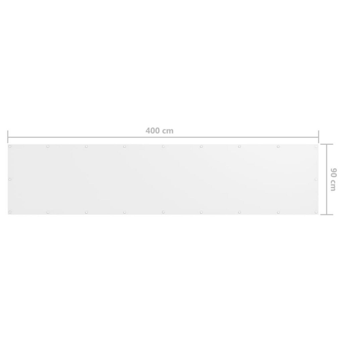 VIDAXL Ecran de balcon Blanc 90x400 cm Tissu Oxford