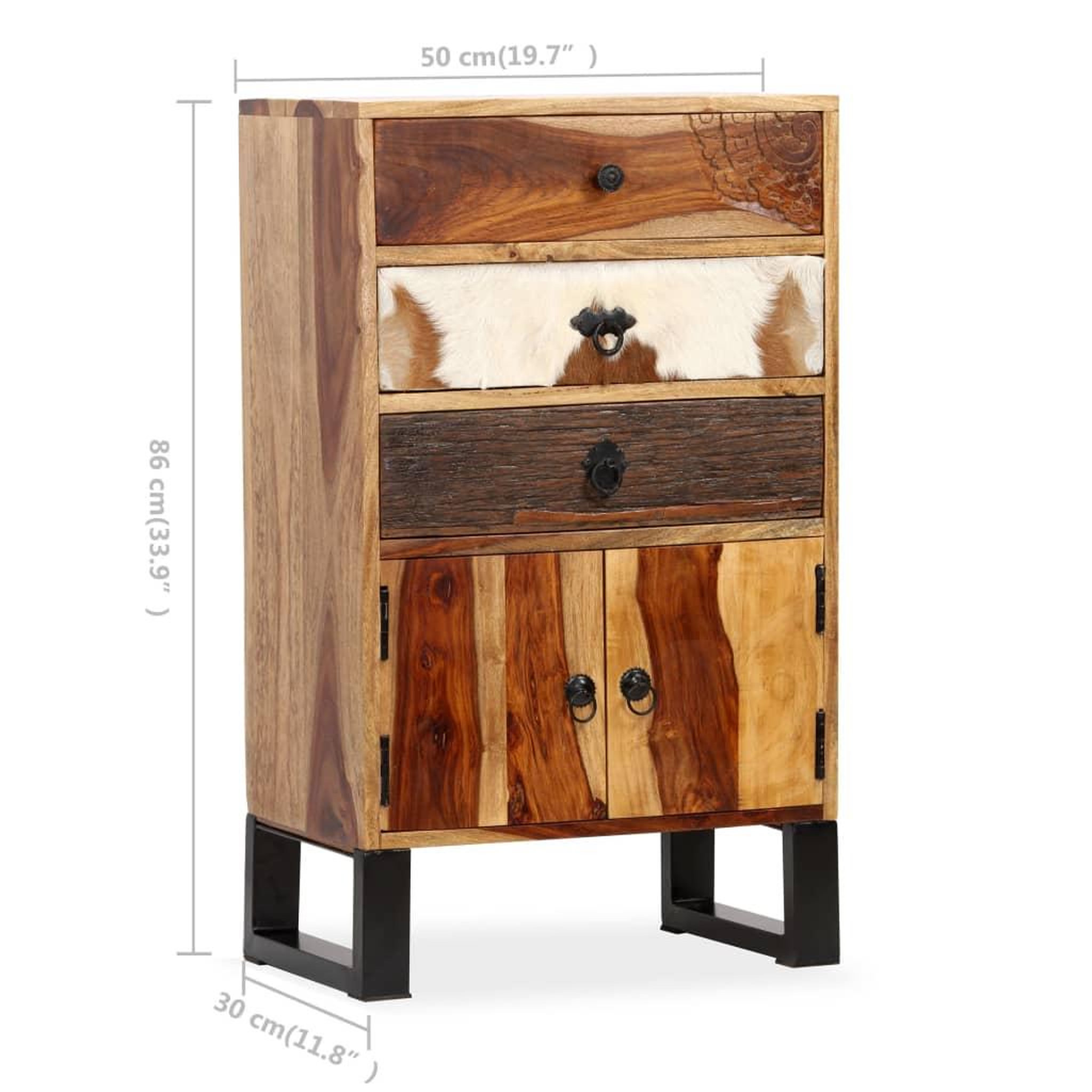 Voir la diapositive 6 : VIDAXL Buffet Bois massif de Sesham 50x30x86 cm