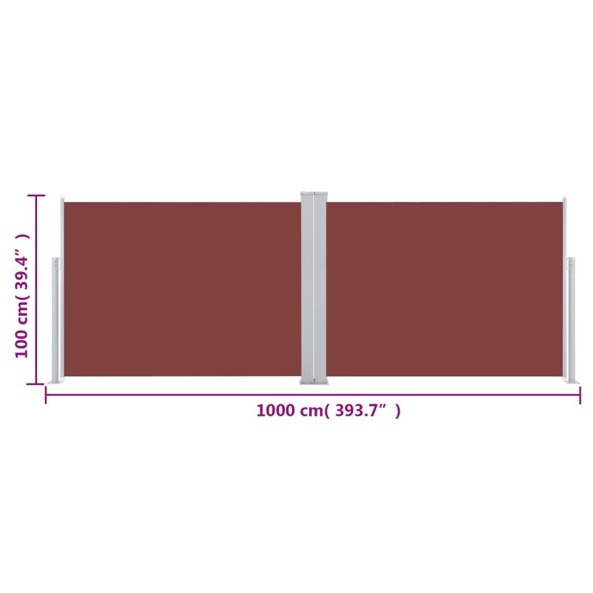 Voir la diapositive 6 : VIDAXL Auvent lateral retractable marron 100 x 1000 cm