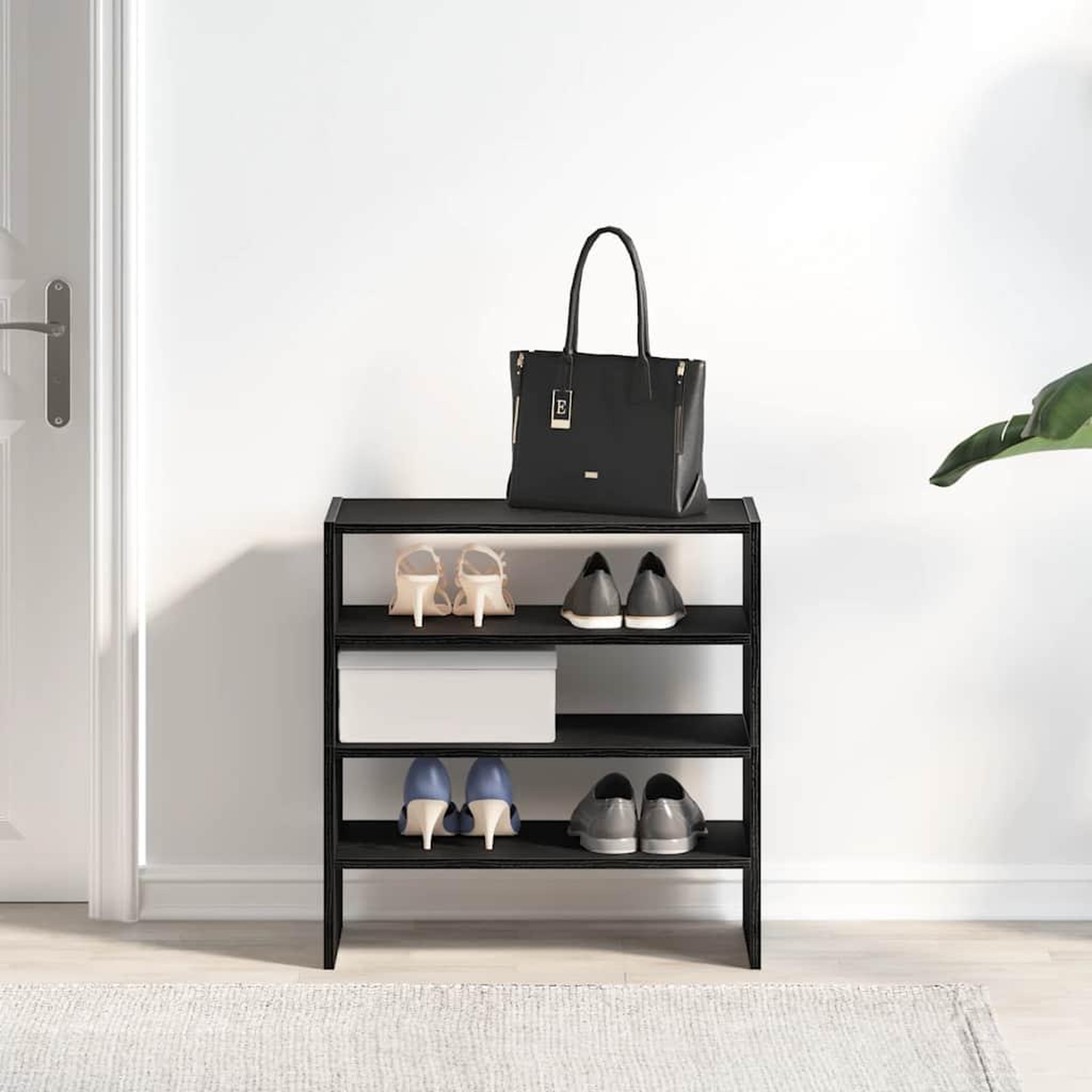 Voir la diapositive 3 : VIDAXL Etageres a chaussures, 2 pieces, empilables, chene noir