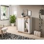 Voir la diapositive 4 : BEST MOBILIER Coventry - buffet haut - blanc et effet bois - 91x104 cm
