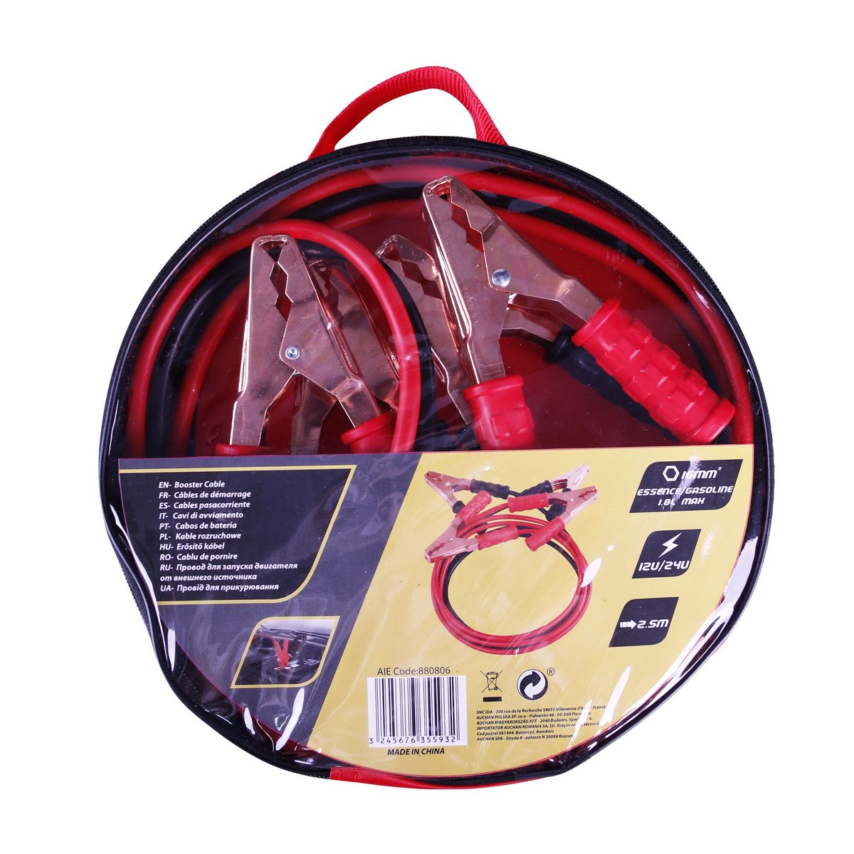 AUCHAN 2 câbles de démarrage de 3M, 16 mm²