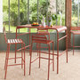 Voir la diapositive 2 : SWEEEK Table haute de jardin AMELIA, 4 chaises hautes en acier, 120 x 70cm x 95cm