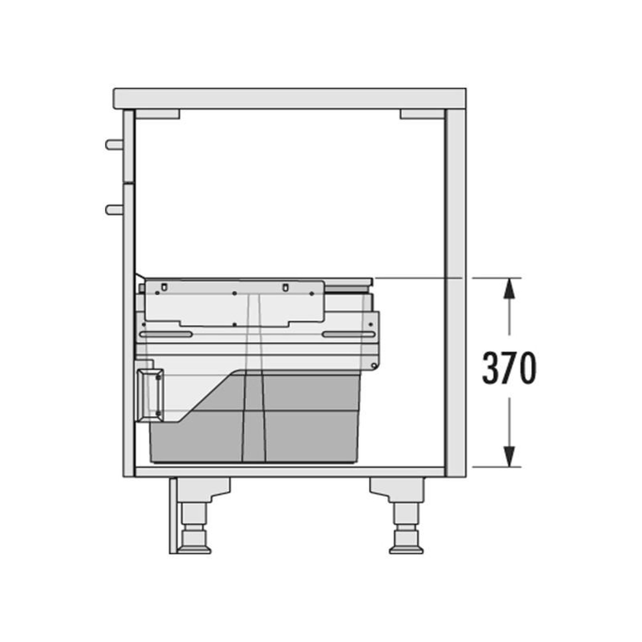 Voir la diapositive 5 : HAILO Poubelle de cuisine tri sélectif 3 bacs encastrable 54l (28+13+13) hailo as cargo