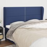 VIDAXL Tete de lit avec oreilles Bleu 203x23x118/128 cm Tissu