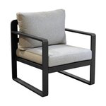 Proloisirs Fauteuil sofa - MOJITO II - Aluminium époxy - Graphite/Gris