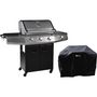 Voir la diapositive 1 : Habitat et Jardin Barbecue Gaz  Bingo 4  - 4 brûleurs dont 1 latéral - 14kW + Housse protection - Noir